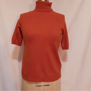 Pure cashmere S/M short sleeve turtleneck sweater. EUC